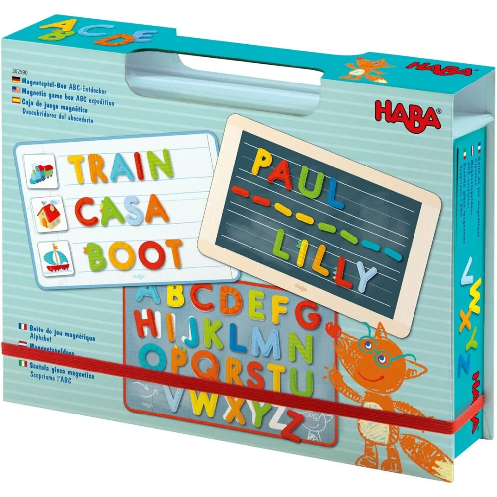 HABA Abc Expedition 147 Piece Game Box< Travel + Magnetic Games