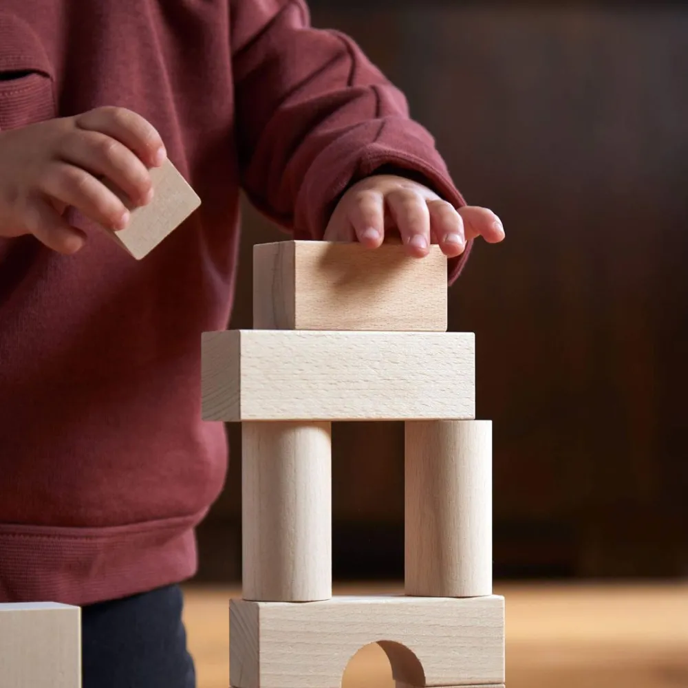 HABA Basic Building Blocks 60 Piece Large Starter Set< Wooden Stacking Toys & Arranging Games