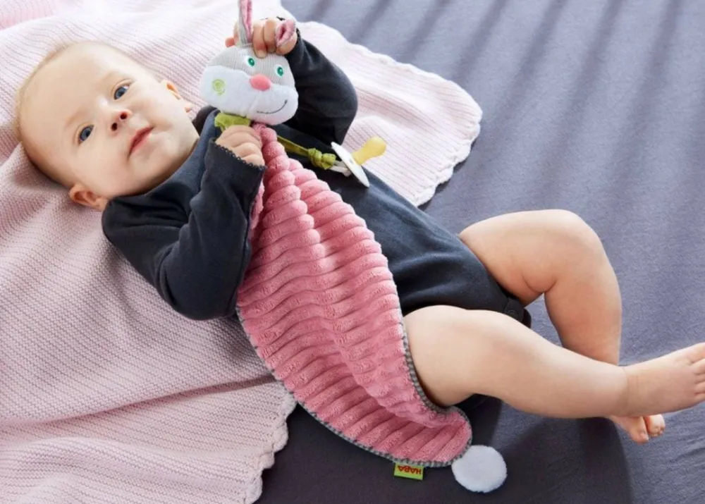 HABA Bunny Lovey Baby Blankie< Plush Baby Toys