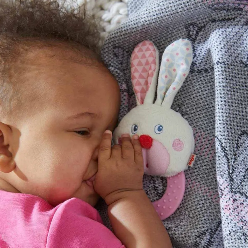 HABA Chomp Champ Bunny Teether< Grasping + Teething Toys