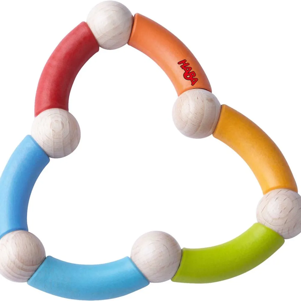 HABA Color Snake Wooden Rattle & Fidget Toy< Grasping + Teething Toys