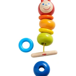HABA Colorful Caterpillar Wooden Threading Toy< Lacing Toys + Motor Skills