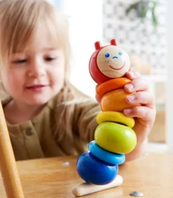 HABA Colorful Caterpillar Wooden Threading Toy< Lacing Toys + Motor Skills