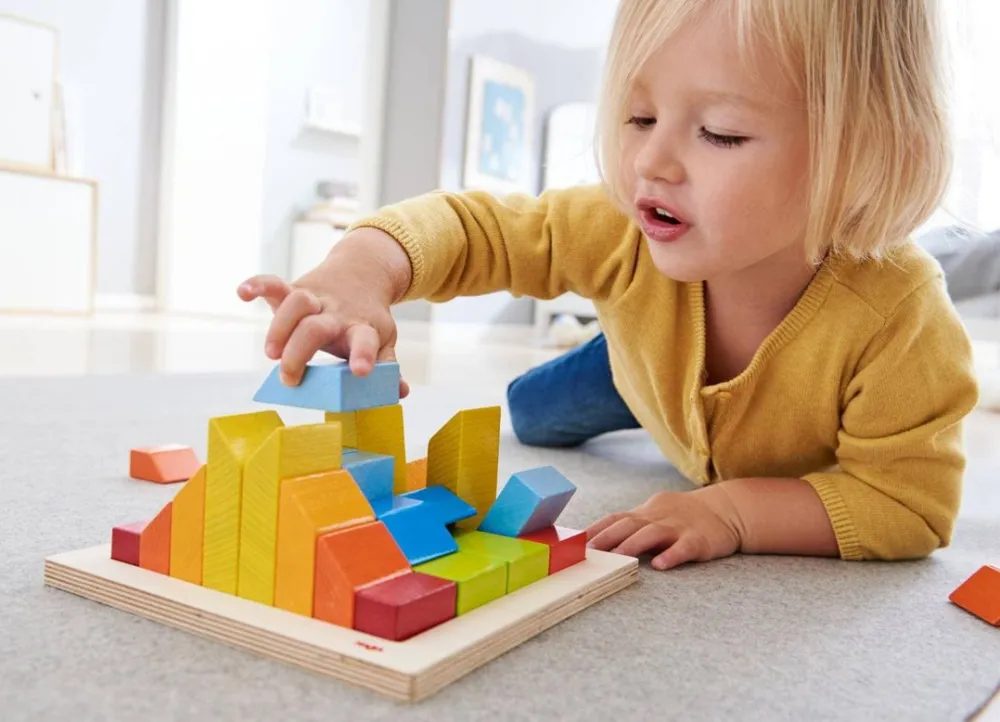 HABA Creative Stones 3D Wooden Arranging Blocks< Shape Sorters + Stacking Toys