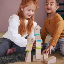 HABA Crooked Towers Wooden Blocks< Shape Sorters + Stacking Toys