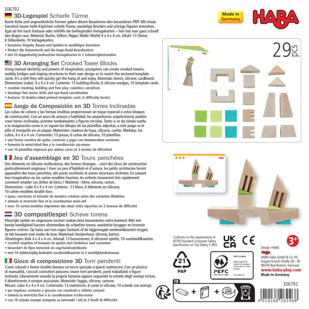 HABA Crooked Towers Wooden Blocks< Wooden Building Blocks