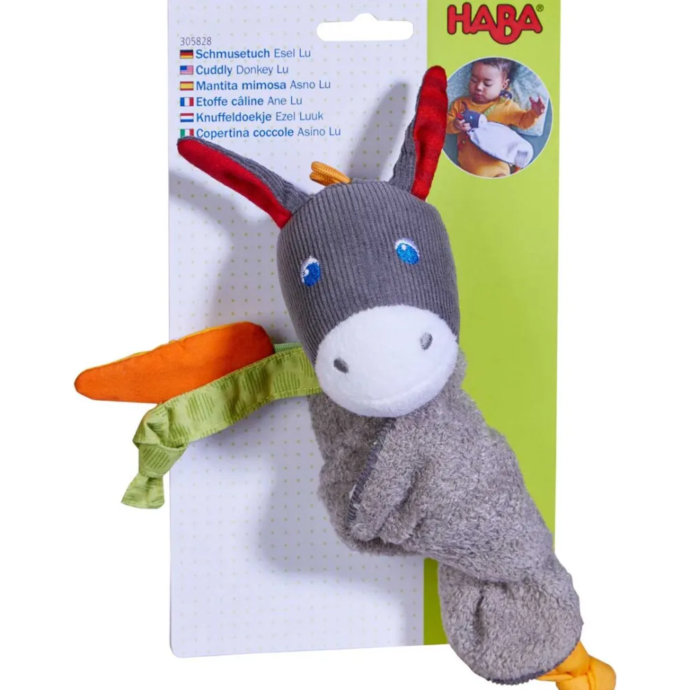 HABA Cuddly Donkey Snuggly Lovey Baby Blankie< Plush Baby Toys