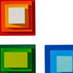 HABA 3D Rainbow Cube Arranging Game< Wooden Building Blocks