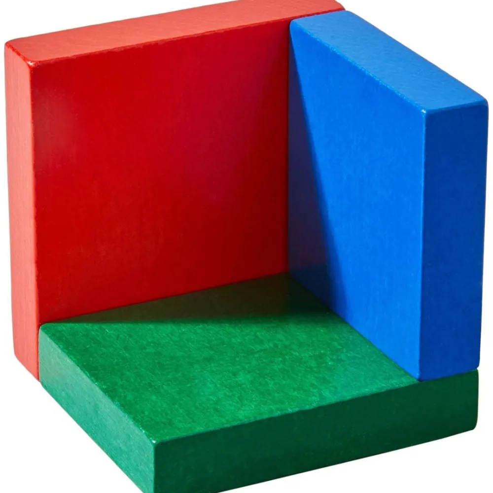 HABA 3D Rainbow Cube Arranging Game< Wooden Building Blocks