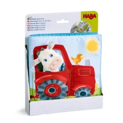 HABA Down On The Farm Soft Book With Cow Puppet< Plush Baby Toys
