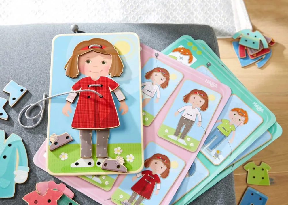 HABA Dress Me Threading & Lacing Game< Lacing Toys + Motor Skills