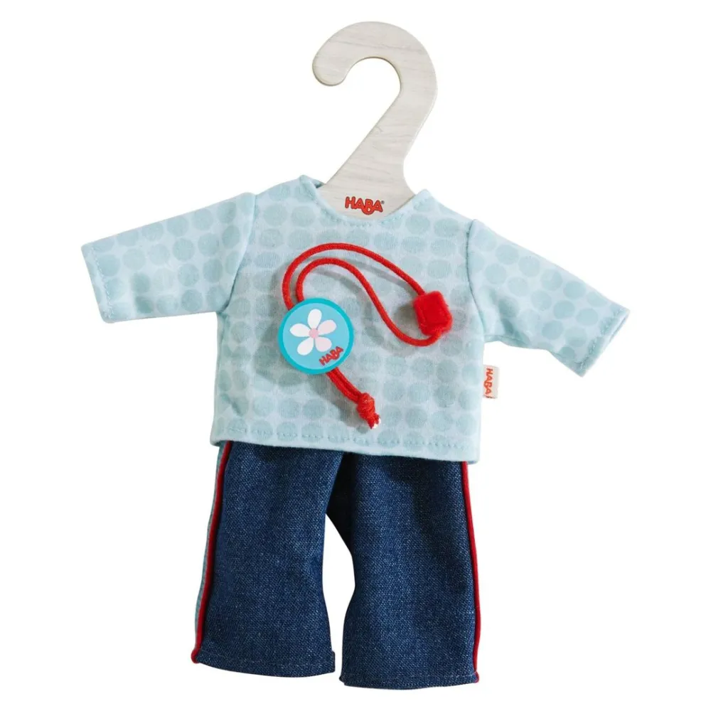HABA Dress Set Jeans For 12" Soft Dolls< Doll Clothes + Accessories