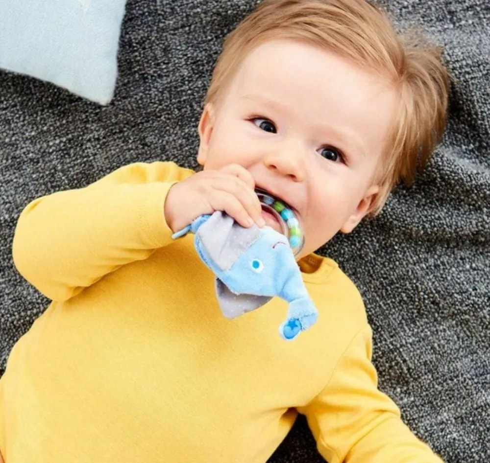 HABA Elephant Rattle With Removable Teething Ring< Grasping + Teething Toys
