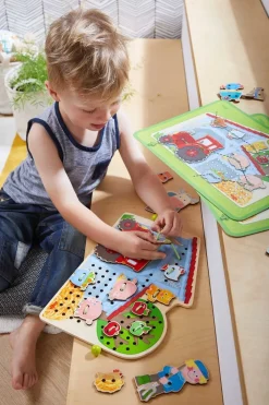 HABA Farm Threading & Lacing Game< Lacing Toys + Motor Skills