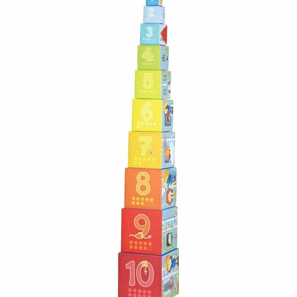 HABA Fire Brigade Sturdy Cardboard Stacking Cubes< Shape Sorters + Stacking Toys