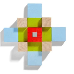 HABA Four By Four 3D Arranging Game Wooden Building Blocks< Wooden Stacking Toys & Arranging Games