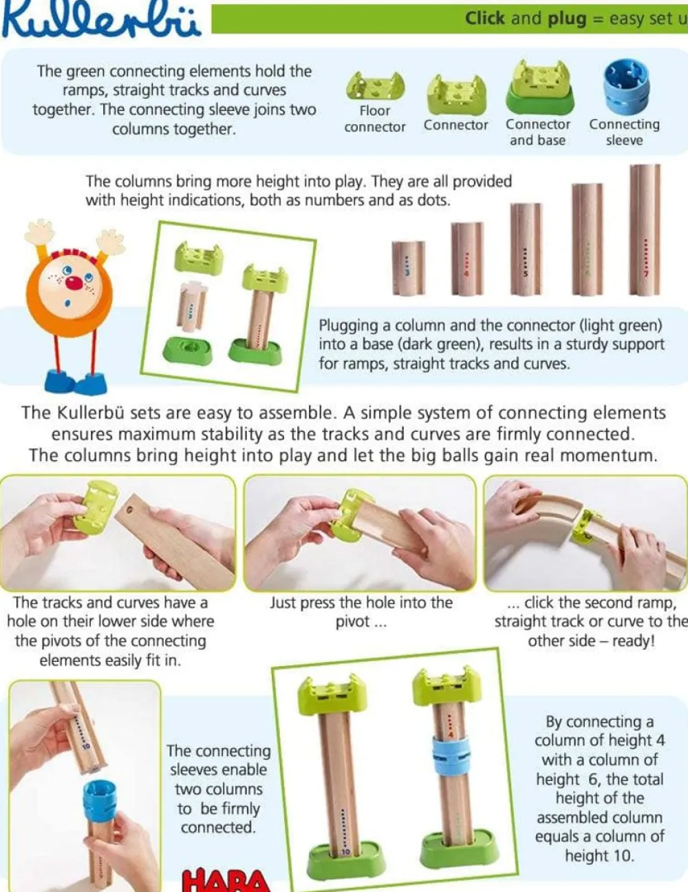 HABA Kullerbu Floor Connectors Expansion Set< Kullerbu Track System