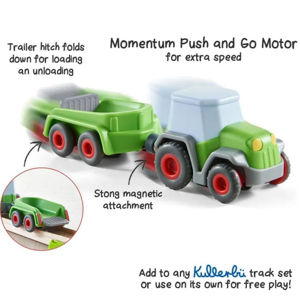 HABA Kullerbu Tractor And Trailer With Momentum Motor< Kullerbu Track System