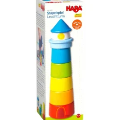 HABA Lighthouse Wooden Rainbow Stacker< Shape Sorters + Stacking Toys