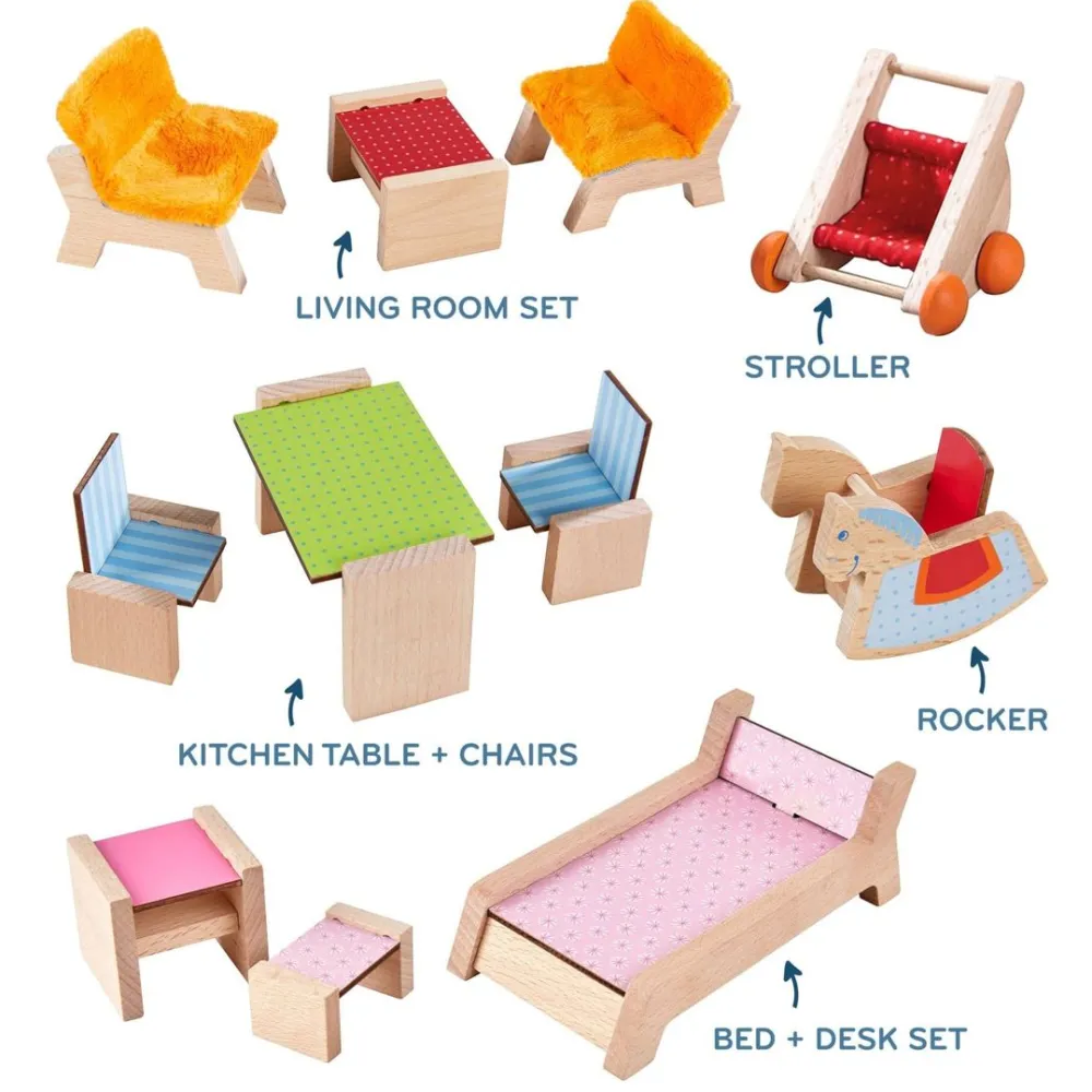 HABA Little Friends Family Fun Dollhouse Bundle With Doghouse< Little Friends Animals