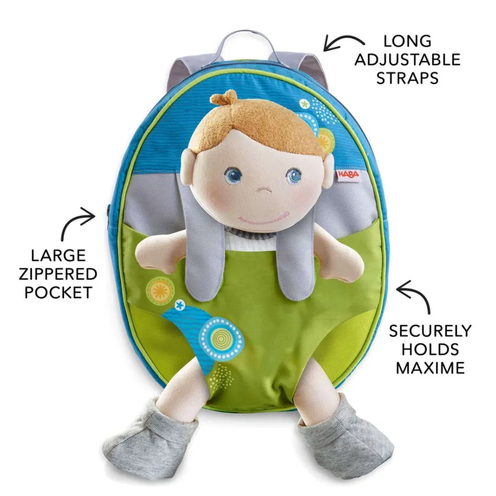 HABA Maxime On The Go: Deluxe Baby Doll Bundle< Doll Clothes + Accessories