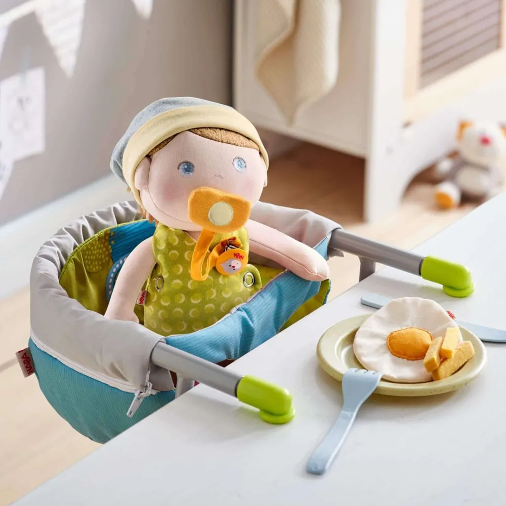 HABA Maxime On The Go: Deluxe Baby Doll Bundle< Doll Clothes + Accessories