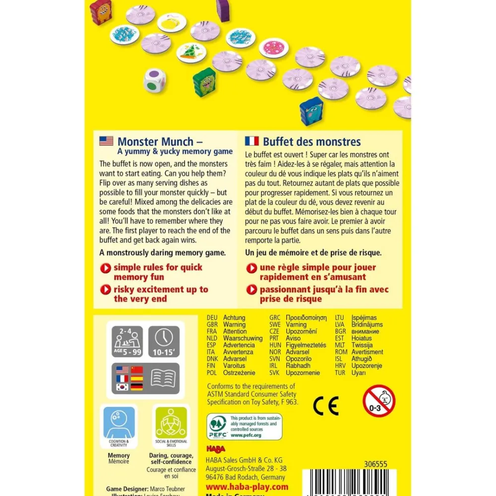 HABA Monster Munch Memory Game< Family Games