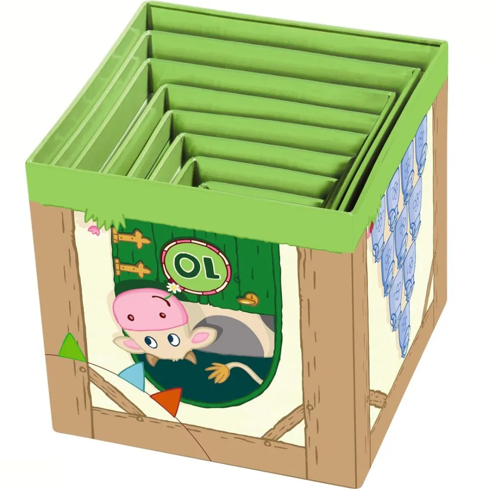 HABA On The Farm Cardboard Stacking & Nesting Cubes< Shape Sorters + Stacking Toys