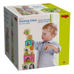 HABA On The Farm Cardboard Stacking & Nesting Cubes< Shape Sorters + Stacking Toys