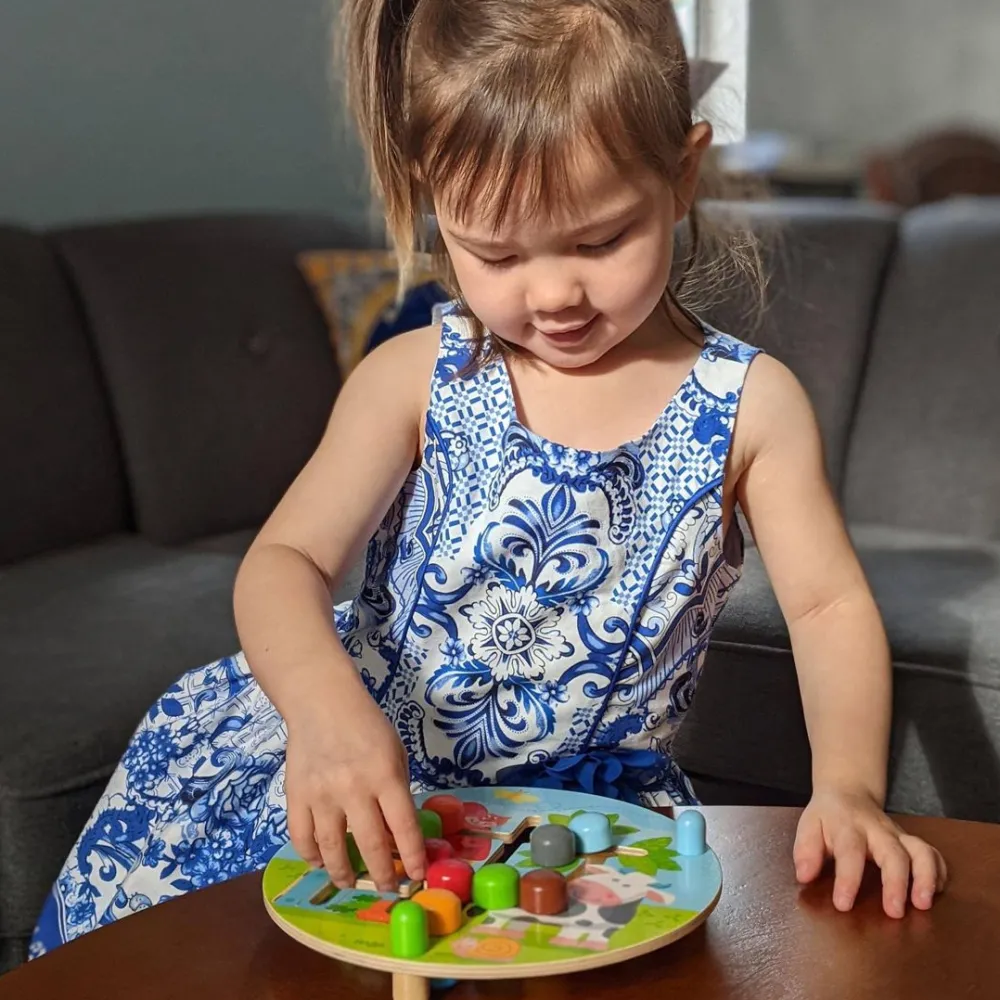 HABA On The Farm Double Sided Motor Skills Board< Lacing Toys + Motor Skills