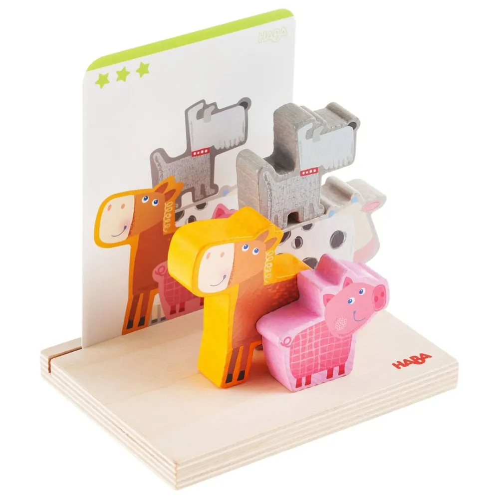 HABA On The Farm Stacking Toy< Wooden Stacking Toys & Arranging Games