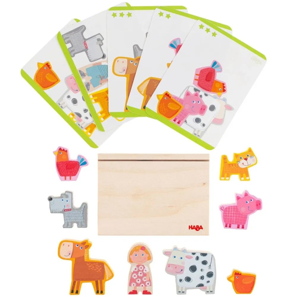 HABA On The Farm Stacking Toy< Wooden Stacking Toys & Arranging Games