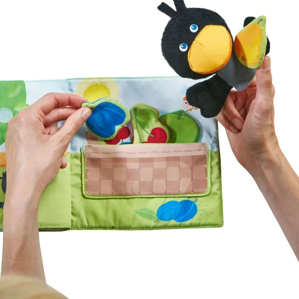 HABA Orchard Soft Book With Raven Finger Puppet< Plush Baby Toys