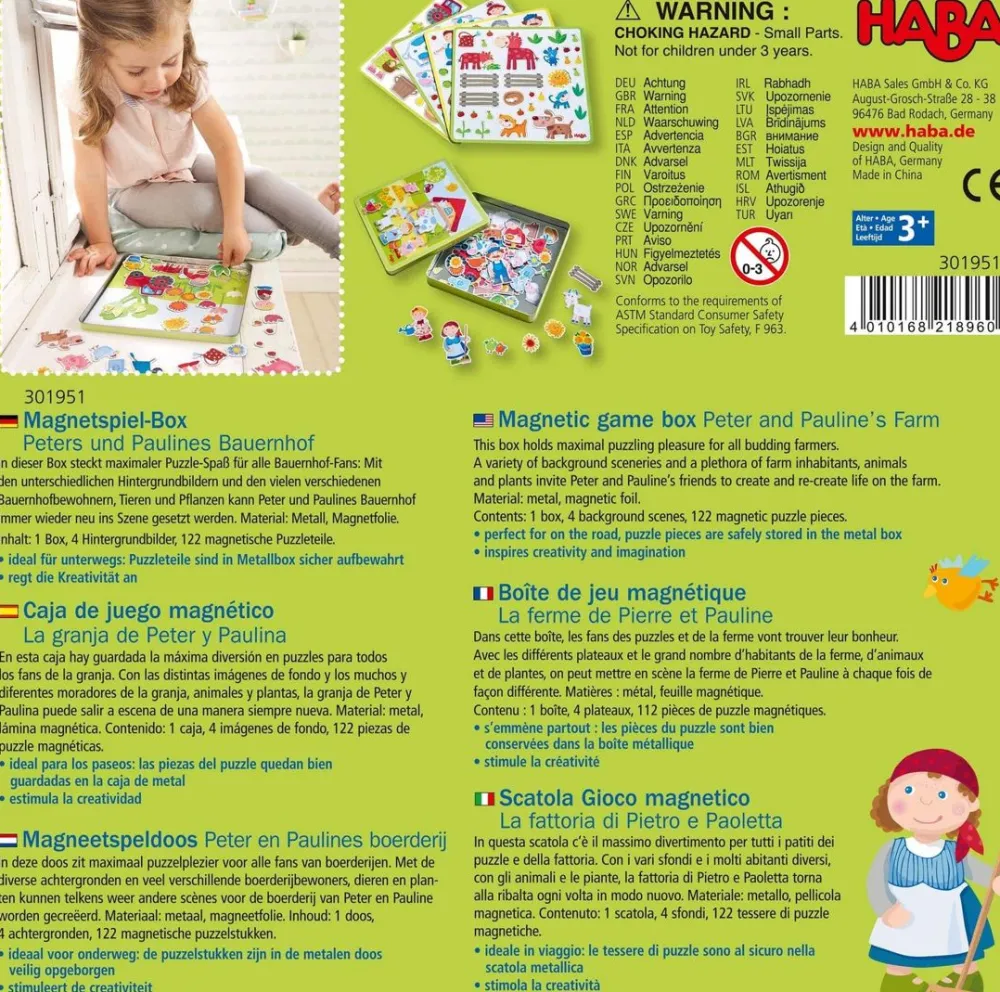 HABA Peter And Pauline'S Farm Magnetic Game< Lacing Toys + Motor Skills