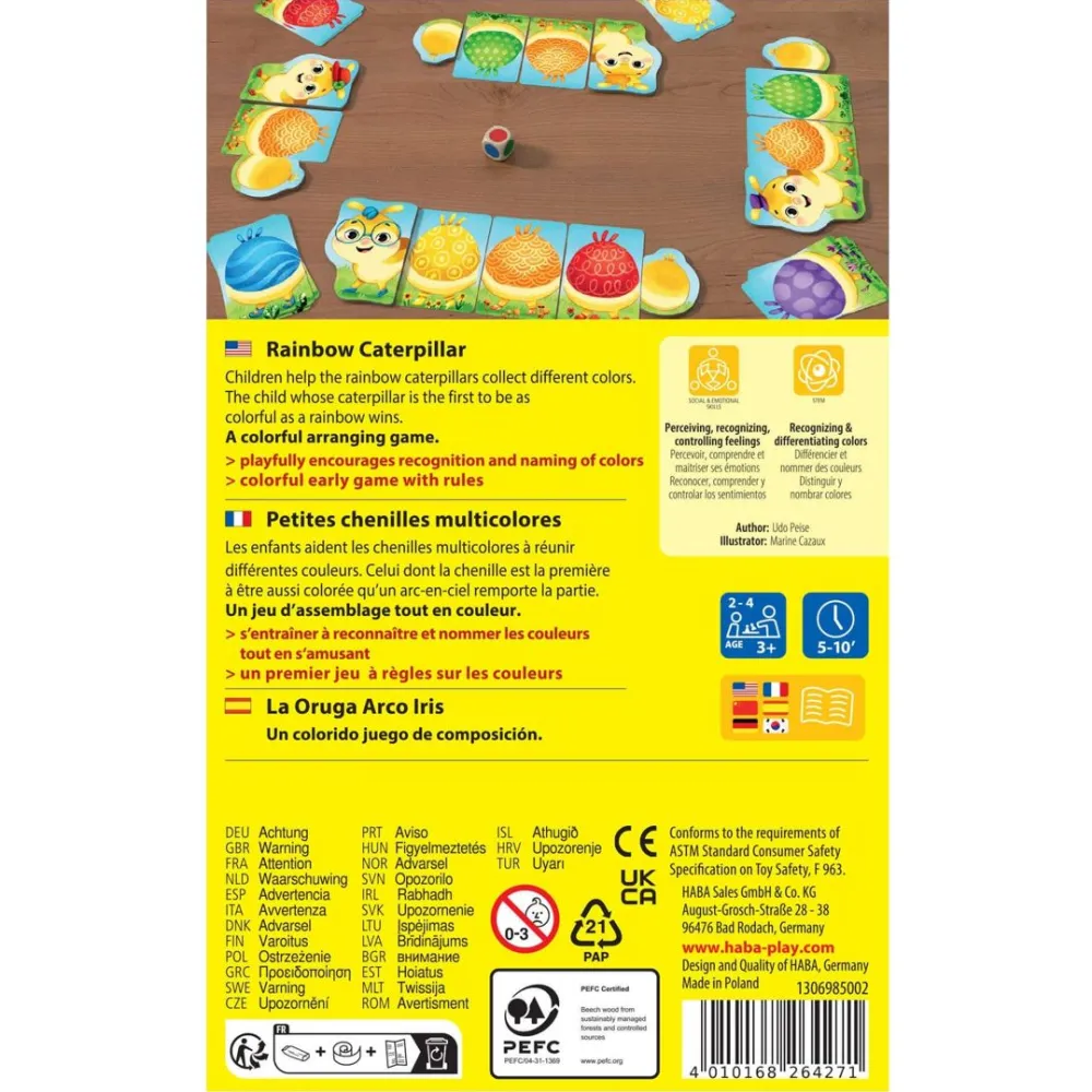 HABA Rainbow Caterpillar Arranging Game< Arranging Games