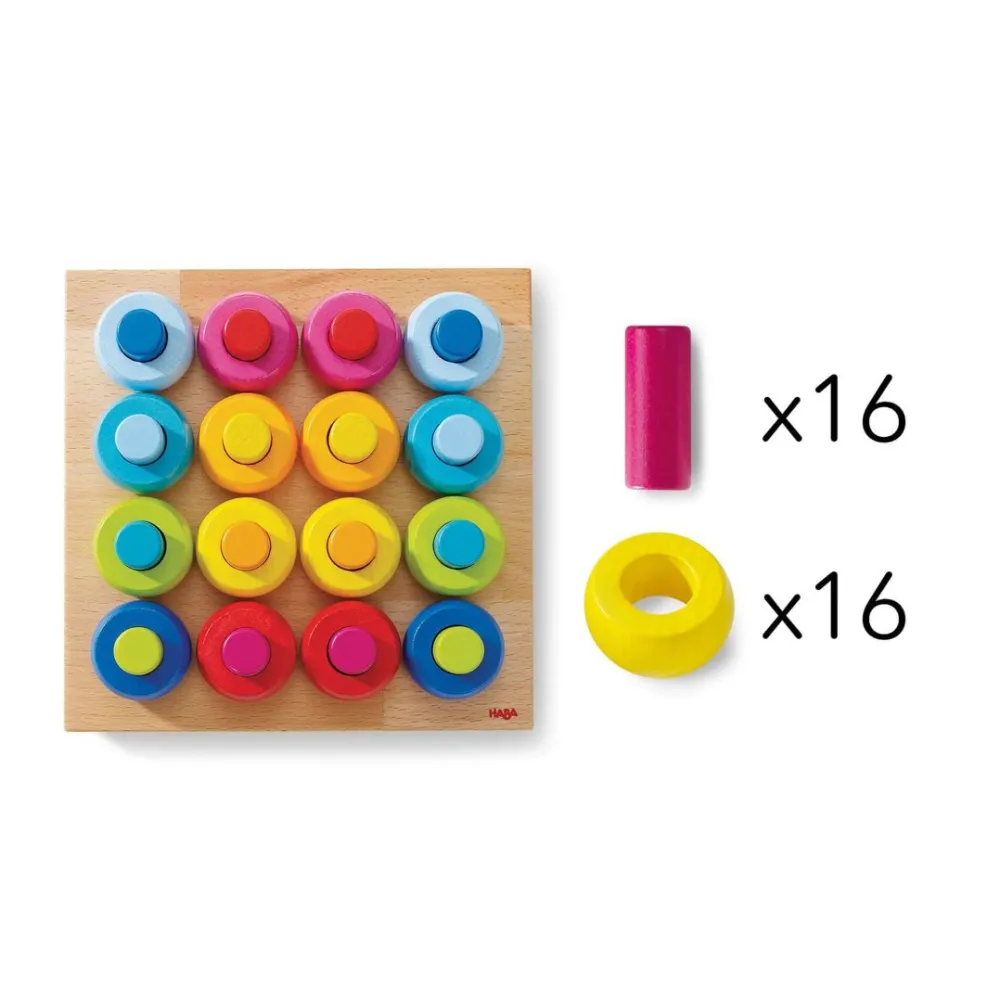HABA Rainbow Whirls Wooden Sorting And Stacking Game< Arranging Games