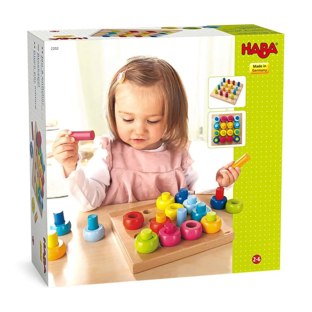 HABA Rainbow Whirls Wooden Sorting And Stacking Game< Arranging Games
