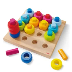 HABA Rainbow Whirls Wooden Sorting And Stacking Game< Wooden Stacking Toys & Arranging Games
