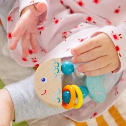 HABA Rattlefish Wooden Baby Rattle< Grasping + Teething Toys