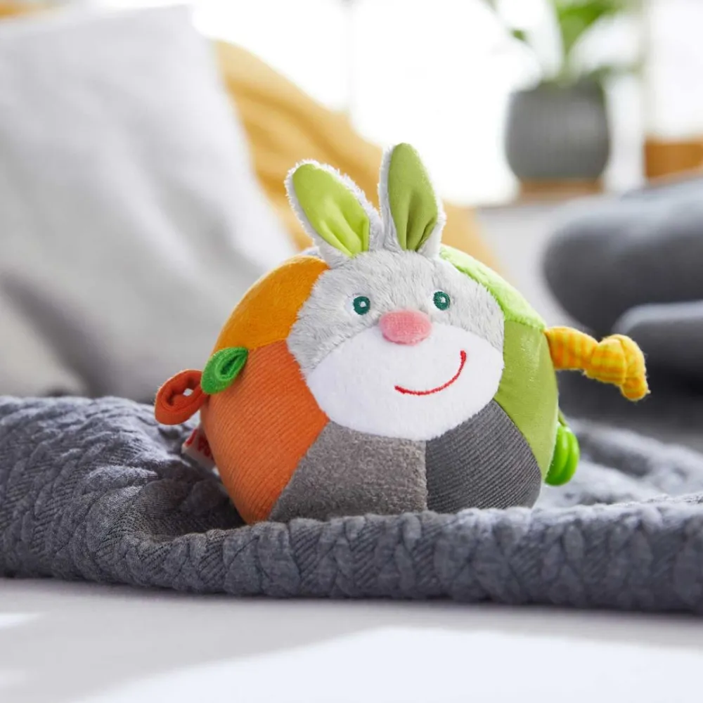 HABA Soft Bunny Ball With Rattling Effects< Plush Baby Toys