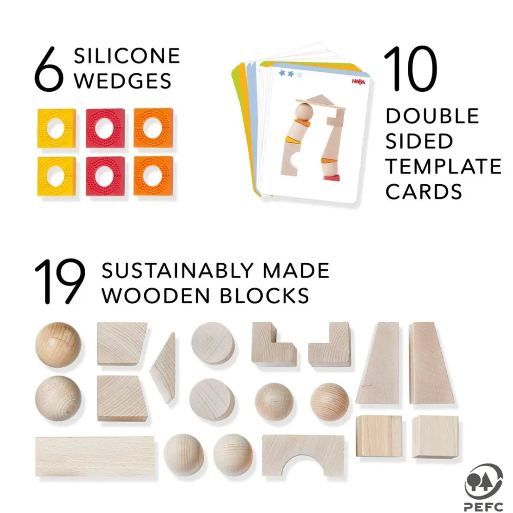 HABA Teetering Towers Wooden Blocks< Shape Sorters + Stacking Toys