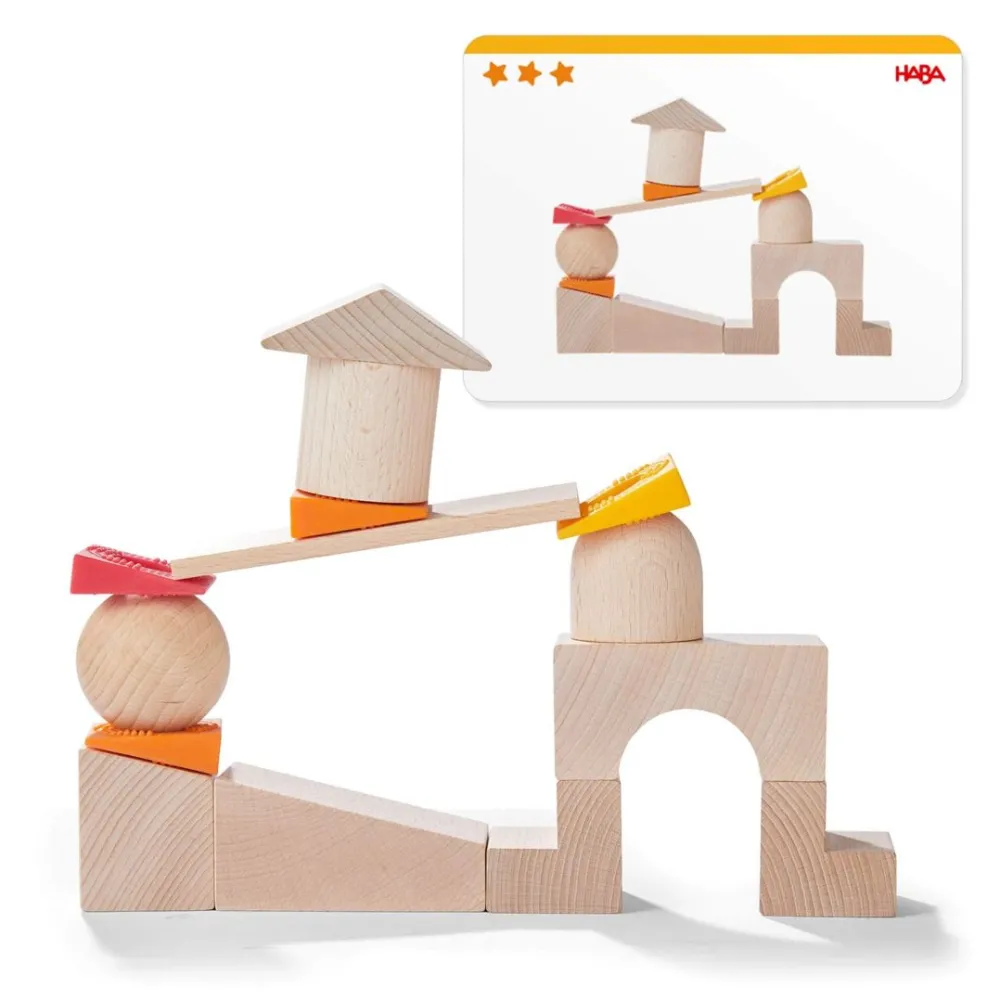 HABA Teetering Towers Wooden Blocks< Shape Sorters + Stacking Toys