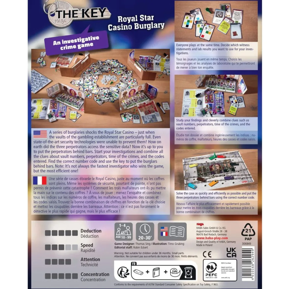 HABA The Key - Royal Star Casino Burglary< Family Games