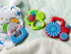 HABA Tractor Silicone Teether< Grasping + Teething Toys
