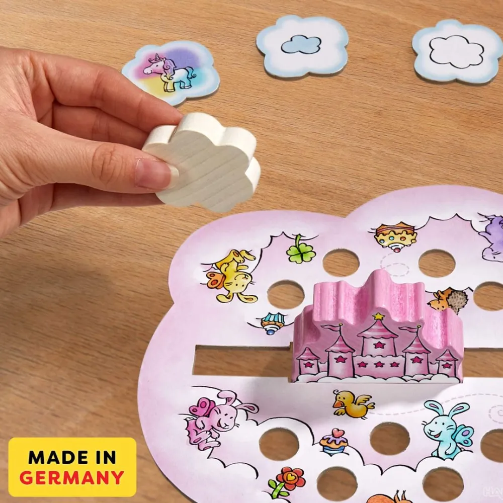 HABA Unicorn Glitterluck - Cloud Stacking Game< Shape Sorters + Stacking Toys
