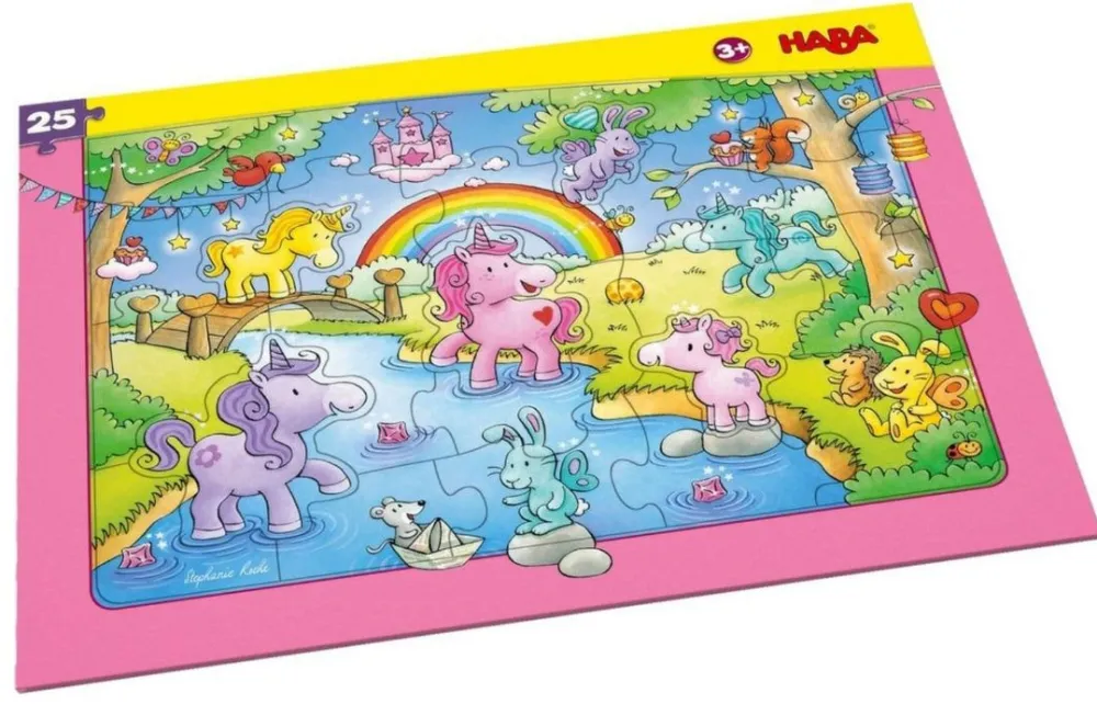 HABA Unicorn Glitterluck 25 Piece Frame Puzzle< Puzzles