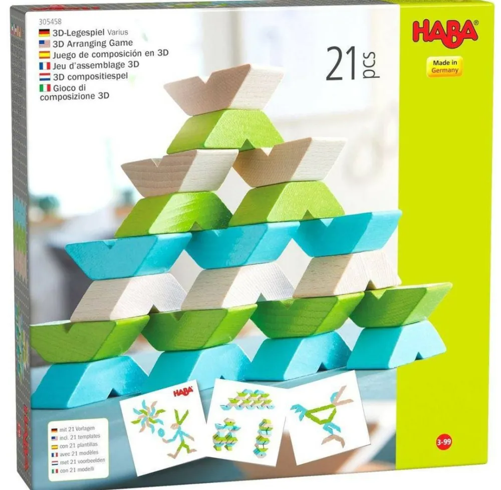 HABA Varius 21 Piece Wooden Building Blocks< Wooden Building Blocks