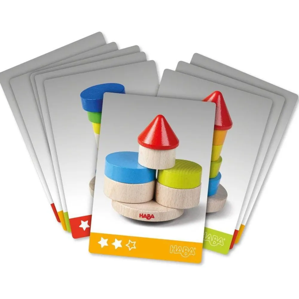 HABA Wobbly Tower Wooden Stacking Game< Shape Sorters + Stacking Toys