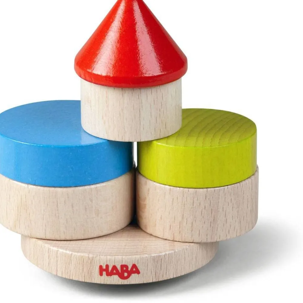 HABA Wobbly Tower Wooden Stacking Game< Shape Sorters + Stacking Toys