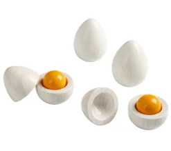 HABA Wooden Eggs With Removable Yolk Play Food< Pretend Play Food